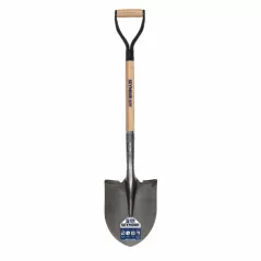 9.5" x 11.5" Steel Blade 30" Hardwood Handle 16 ga Round Turned Step Point Shovel | STRSVDR22