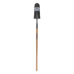 14" Blade 48" Precision Lathe Turned Hardwood Handle 16 ga Forward Turned Step Drain Spade | STRSVLD20