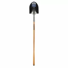 9.5" x 11.5" Steel Blade 48" Hardwood Handle 16 ga Round Turned Step Point Shovel | STRSVLR20