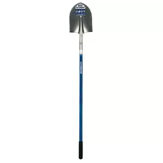 9.5" x 11.5" Blade Blue Fiberglass Handle Round Forward Turned Step Point Shovel | STRSVLR40