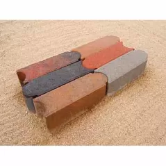 12" x 4" x 4" Rectangular with Curved End (Bullet) Gray Lawn Edger | STV12110