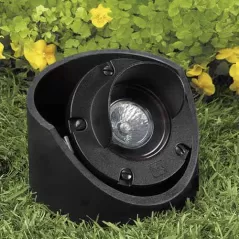 20 W Ceramic MR-16 Halogen Standard Black Die-Cast Copper-Free Aluminum Landscape Series 5250 Model In-Ground with Shield Well Light | VISGW5250B