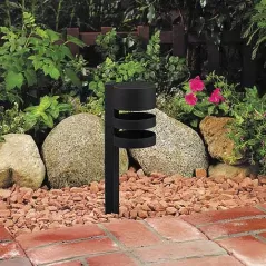 10 W Ceramic T3 Halogen Standard Black Die-Cast Copper-Free Aluminum Landscape Series 4203 Model 3-Tier Path Light | VISPR4203B