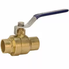 1" Female Solder Cup Lead Forged Brass 600 psi SFP600A Series 2-Piece Ball Valve | VLZBV010C