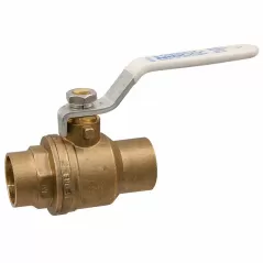 1" Female Solder Cup Lead-Free Brass 600 psi SFP600A-LF Series 2-Piece Ball Valve | VLZBV010CLF