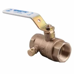 1" Solder Lead-Free Copper Silicon Alloy 600 psi LFIS6301 Series 2-Piece with Drain Ball Valve | VLZBVD010CLF