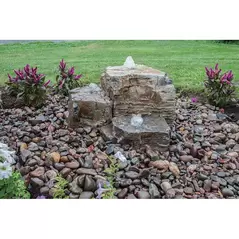 Pagoda Fountain Rock Landscape with Set of 3 Fountain Kit | AQS58086