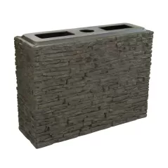 36" x 12" x 26" Natural Straight Stacked Slate Large Wall Base | AQS78278