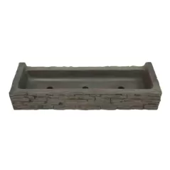 36" x 12" x 6" Straight Stacked Front Spill Slate Topper | AQS78281