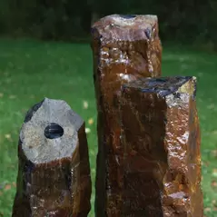 Natural 3-Piece Basalt Column Fountain | AWGNBCX3