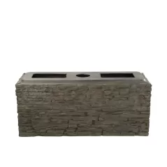 36" x 12" x 13" Natural Straight Stacked Slate Small Wall Base | AQS78279