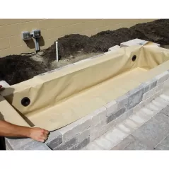 4' x 2' x 16" 80 gal Tan Flexible Hardscape Basin | AWGFF4216T