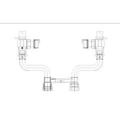 1" x 10" Brass 6040NL Series Vertical Inlet and Outlet Meter Setter | CMB6040NL410H4H4