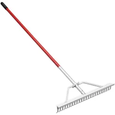 24" Aluminum Blade 60" Aluminum with Vinyl Sleeve Handle Landscape Rake | CORRK61061