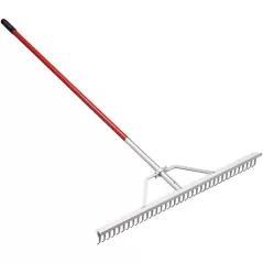 36" Aluminum Blade 60" Aluminum with Vinyl Sleeve Handle Landscape Rake | CORRK61062