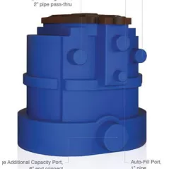 200 gpm 75 gal 36" x 35" x 32" Polyethylene with 6" Intake Port Filter Tank | FILT75F