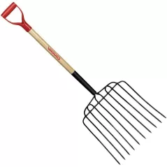 Tampered Steel Blade 30" Northern Ash Wood Handle 10-Tine Ensilage Fork | CORFK44010