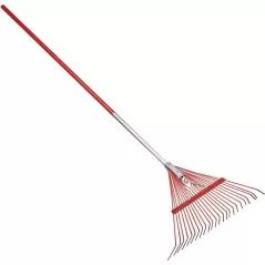 24" Powder Coated High Carbon Steel Blade 54" Aluminum Handle 24-Tine Spring Brace Rake |  RK 24061