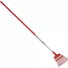 8" Tempered Spring Steel Blade 54" Metal with Anti-Slip Vinyl Sleeve Handle Fixed Tine Shrub Rake | CORRK62060