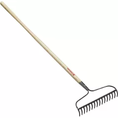 16" Tampered Steel Blade 60" Northern Ash Wood Handle Bow Head Rake | CORRK65002