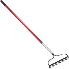 14" Tampered Steel Blade 60" Aluminum with Vinyl Sleeve Handle Bow Head Rake | CORRK65061