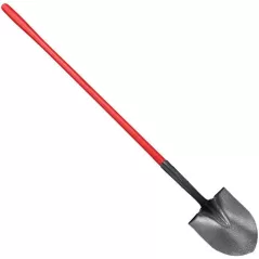 Tempered Steel Blade 14 ga 48" Fiberglass with Poly Jacket Handle Closed-Back Round Point Shovel | CORSS60020