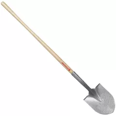 Tempered Steel Blade 14 ga 48" Northern Ash Wood Handle Hollow-Back Round Point Shovel | CORSS65000