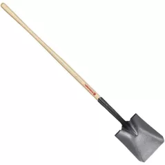 Tempered Steel Blade 14 ga 48" Northern Ash Wood Handle Hollow-Back Square Point Shovel | CORSS66000