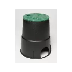 Valve Box, 10" Round HDPE Green Irrigation Control Valve with Cover