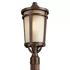 150 W Medium A21 Incandescent Brownstone Cast Aluminum Post Light | KIC49074BST