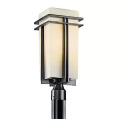 150 W Medium A21 Incandescent Black Cast Aluminum Post Light | KIC49207BK