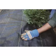 Polyester Fiber Backing Black with Gold Stripe 5 oz Woven Fabric 8' x 250' Polypropylene Woven | LANP8