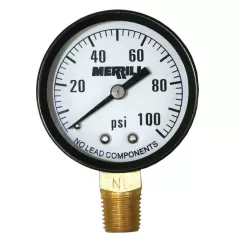 0 to 100 psi 2" Dial 1/4" NPT Lead-Free Lower Pressure Gauge | MRLPG100