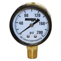 0 to 200 psi 2" Dial 1/4" NPT Lead-Free Lower Pressure Gauge | MRLPG200