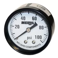 0 to 100 psi 2" Dial 1/4" NPT Lead-Free Rear Pressure Gauge | MRLPGB10025
