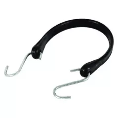 31" Tie Down Strap Black Rubber with Zinc Plated Steel S Hooks | PAS4907