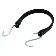 T Christy Enterprises Tie Down Strap, Black Rubber W/Zinc Plated Steel S Hooks | RTS41