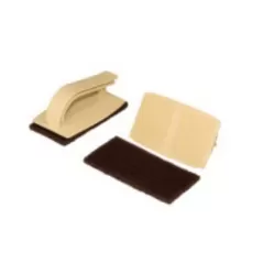 6" x 3" x 0.25" High Quality Plastic Handle Nylon Fiber Pad Tan Handle Gray Pad QuickScrubber Kit | PNXQSCRUBBERKIT