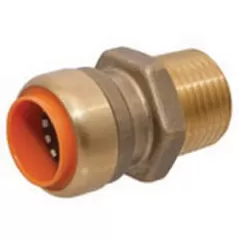 1" Push-On x Male Brass Adapter | SHBMA010