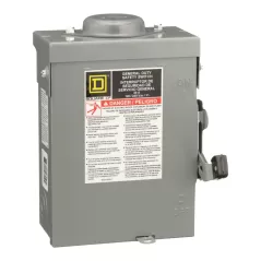 30 A 120/240 V 7.25" x 3.63" x 9.25" Single Throw General Duty Fusible Safety Switch | SQDD211NRB