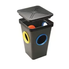 11" x 11" x 15.5" Black with Lid 4-Hole Distribution Box | TFT4HD2