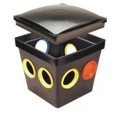 16" x 16" x 14.5" Black with Lid 7-Hole Distribution Box | TFT7HD2