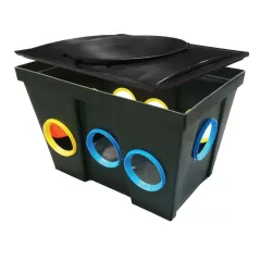 22" x 15" x 15" Black with Lid 9-Hole Distribution Box | TFT9HD2