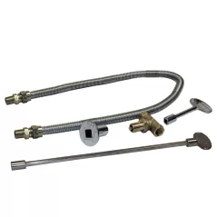 Stainless Steel Flex Line and Key For Up to 120k Btu Any Burner Valve Kit | WARFLKV005