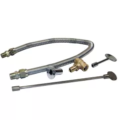 Stainless Steel Flex Line and Key For 121k to 249k Btu Burner Valve Kit | WARFLKV007
