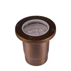 Alliance Lighting In-Ground Light, Ceramic Bi-Pin MR-16 LED Aged Brass 250/310/400 Lumens | AOLGL150BT