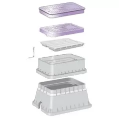 20-1/2" x 14-1/2" x 12" Rectangular Black Box Reclaimed Water Jumbo with Snap Lock Purple Lid Utility Box | AMT190122