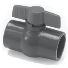 1" FIPT Gray PVC 150 psi 491 Series Compact Ball Valve | CNLV10791N