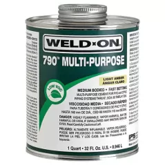 1/2 pt Can Light Amber Liquid 790 Low VOC Multi-Purpose For PVC and CPVC Pipe and Fittings PVC Cement | IPS790PT12