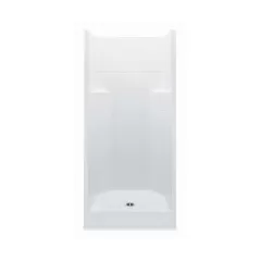 3-1/4" 42" x 34" x 76" AcrylX Applied Acrylic Textured/White 1-Piece Everyday Series with Center Drain Shower Stall | AQT1423CTCWH